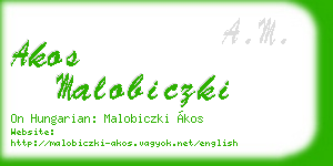 akos malobiczki business card